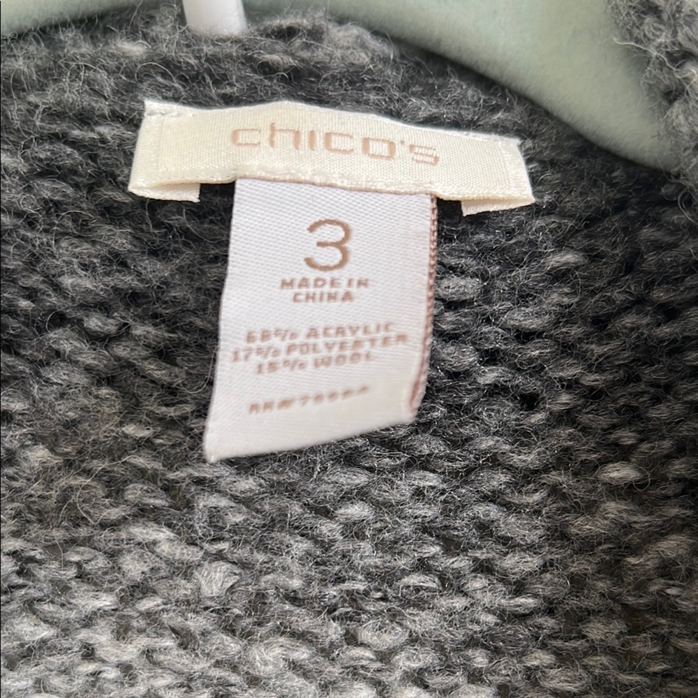 Chico's Gray Knit Cardigan Sweater Vest. - Picture 2 of 2